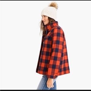 J. Crew Wool Buffalo Check Sherpa Jacket
